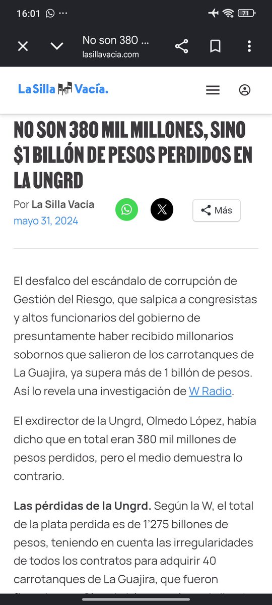 JbrunEPB's tweet photo. @JuanSierra8010 @malbuena Busca en Google, hay un sin fin de fuentes pero en los que he leído son entre 700 mil millones y 1 billón de pesos https://t.co/FCCBzFePEh