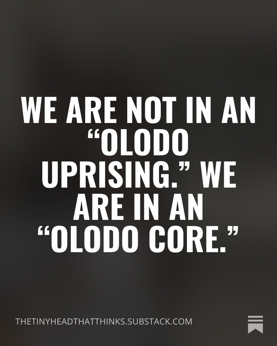 tinyheadwrites's tweet photo. Nigeria is not experiencing an “Olodo Uprising."

We're living in an **Olodo Core.

The problem didn't start when the phrase started trending.

It started the day *"school no dey pay" stopped being a joke and became a survival strategy. https://t.co/z9QdS5ucNn