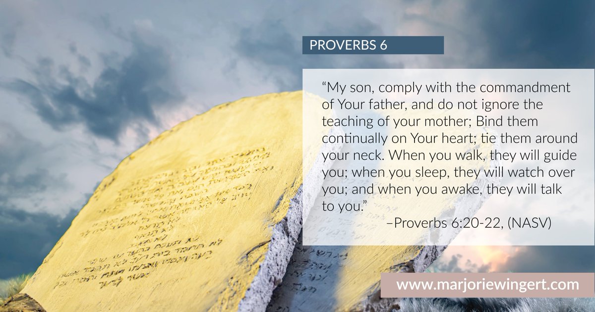 MarjorieWingert's tweet photo. Proverbs 6

“My son, comply with the commandment of Your father, and do not ignore the teaching of your mother; Bind them continually on Your heart; tie them around your neck...” Proverbs 6:20-22, (NASV)

Read More: https://t.co/zJ8mmquDk5 https://t.co/qkzKqWt7dT