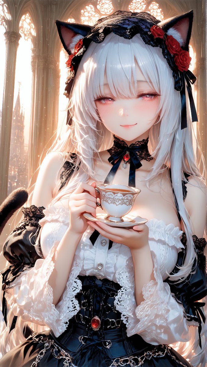 Yunagi_Kyou's tweet photo. #おはようにゃんにゃん  
おはようございます🐈

よく眠れましたか？
一緒に紅茶をのみましょう

#猫メイド https://t.co/PcDlWh48eL