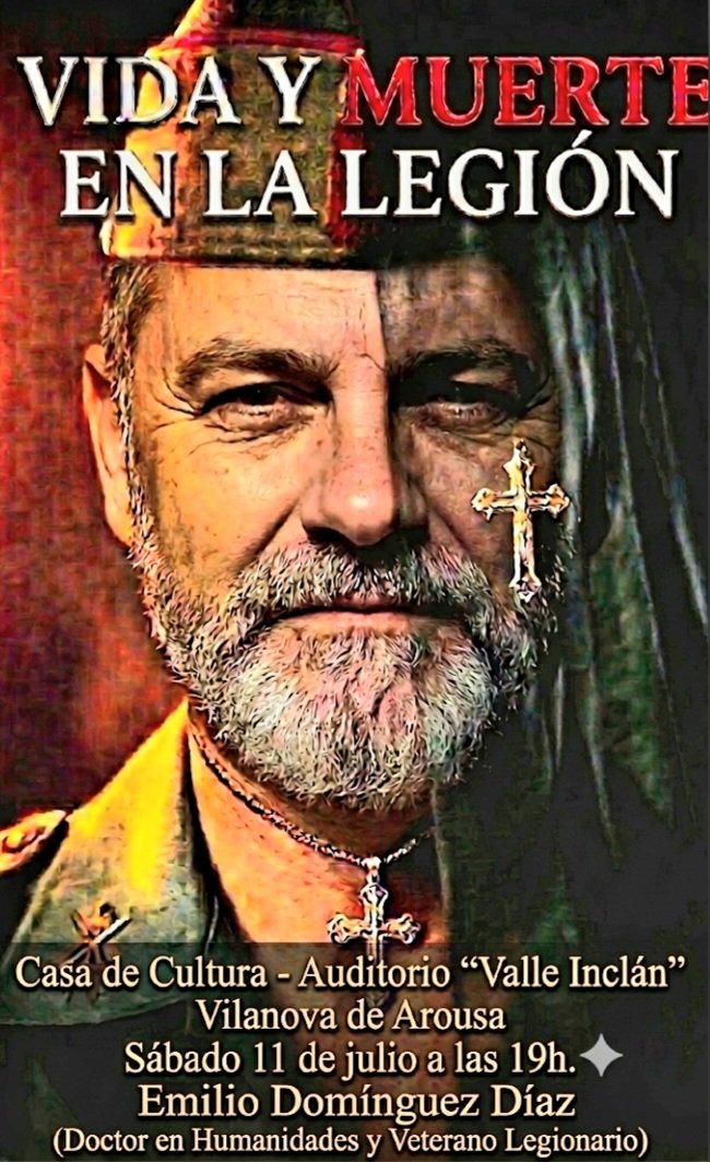 MisterLegio's tweet photo. Allí estaremos, en la previa de "Heridos con zarpa de fiera" para hablar de conceptos tan antagónicos como la #Vida y la #Muerte, de personajes y héroes #legionarios, desde #Queija o #Valenzuela hasta #Fontanes, #Arredondo, #Aguilar, #MuñozCastellanos o el padre #Huidobro. https://t.co/ugCy1wGFNn