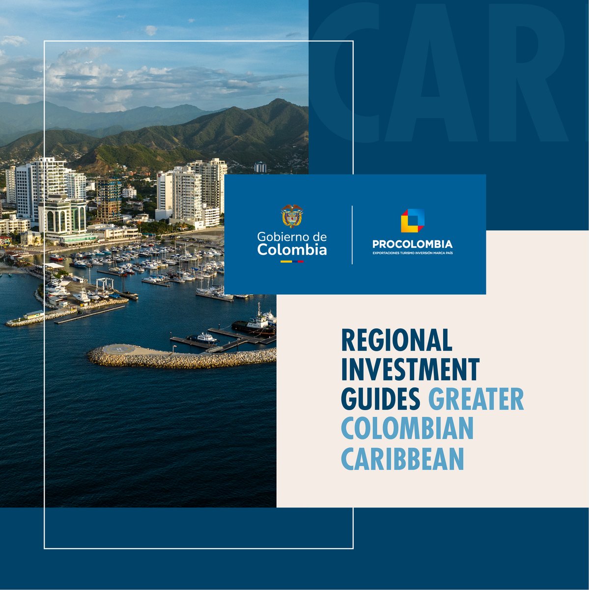 PROCOLOMBIACO's tweet photo. The Greater Colombian Caribbean brings together the infrastructure that supports large-scale trade and investment.

Its network of ports, free trade zones, and air connectivity strengthens its strategic role in global markets. ⚓✈️

Explore its potential and discover the investment opportunities that #TheCountryOfBeauty 🇨🇴 has to offer in the Regional Investment Guide.

Link here: https://t.co/LnwBMEcEae

#RegionalInvestmentCO #InvestInColombia