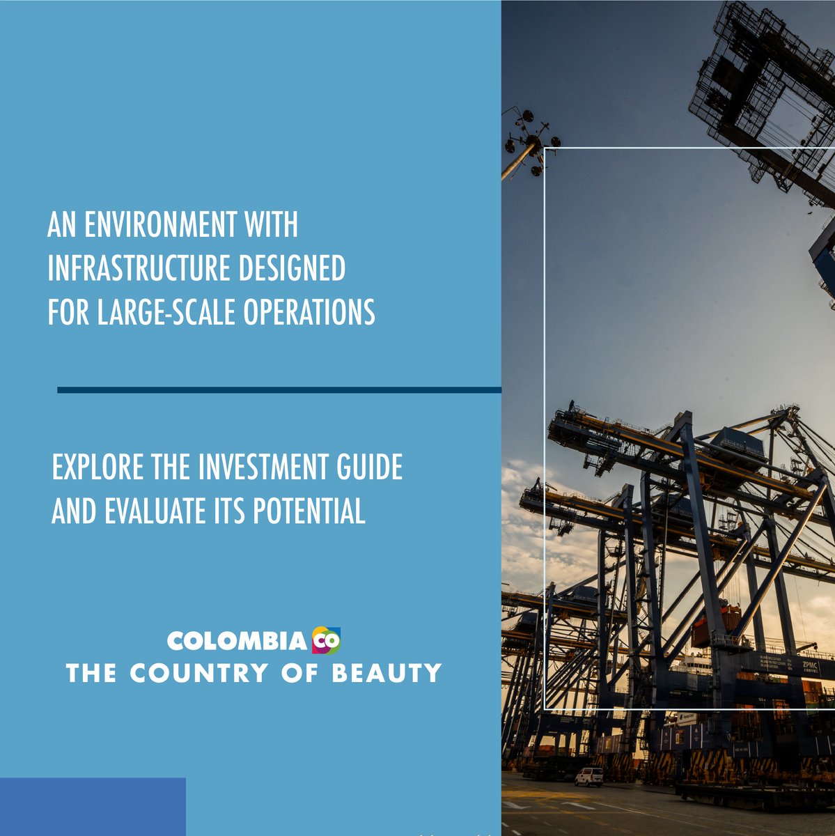 PROCOLOMBIACO's tweet photo. The Greater Colombian Caribbean brings together the infrastructure that supports large-scale trade and investment.

Its network of ports, free trade zones, and air connectivity strengthens its strategic role in global markets. ⚓✈️

Explore its potential and discover the investment opportunities that #TheCountryOfBeauty 🇨🇴 has to offer in the Regional Investment Guide.

Link here: https://t.co/LnwBMEcEae

#RegionalInvestmentCO #InvestInColombia