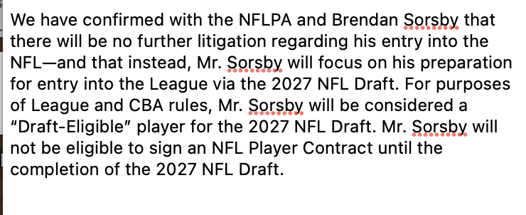 NFL, 소즈비 관련 메모 발송