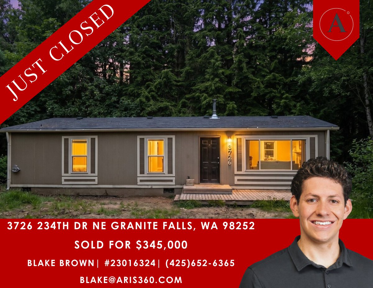 aris360llc's tweet photo. 🎉 Just Closed! Congrats to our buyers on their beautiful new home in Granite Falls! 🏡 
We’re honored to have guided them from pre-approval to closing and help finance their dream home. Wishing them many happy memories in their new place! 🔑❤️

 #JustClosed #GraniteFalls #HomeLoan

Contact Us Today To Find Your Dream Home: 

Blake Brown 
(425)652-6365 
Blake@aris360.com
#23016324