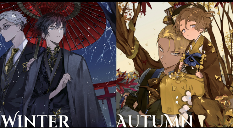 NetherMan109's tweet photo. I love the LN art for Agents of the four seasons so much it's got this traditional kinda of art and I adore it https://t.co/VSz2Q9tNoL