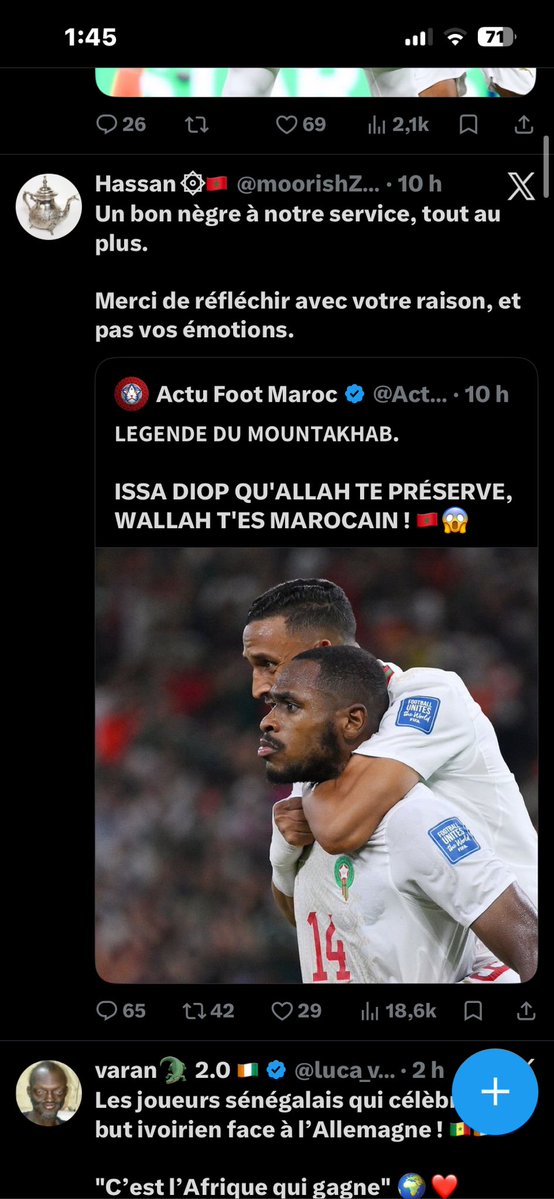 Simon_kba's tweet photo. @vatoslocos7ma @fall_damel2025 @ActuFoot_ Donc vous l’insultez de negre parce qu’il a choisi la France 😭 https://t.co/bbDRhcgBwh