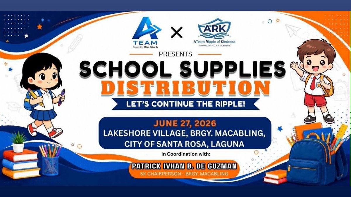 ATeamCommunity's tweet photo. ATeam x ARK
School Project Transparency Report π’
Please check the artcards for the details.
Receipts are stored in: https://t.co/qdfLeCQaOD
"Compassion sparks the MISSION, but collaboration delivers the MIRACLE."
THANK YOU SO MUCH to everyone who shared their blessings, their time, and their effort to make our FIRST-EVER School Project a HUGE SUCCESS! ππ»
To ALDEN, we will always do our BEST to continue the RIPPLE!
THANK YOU SO MUCH for being our CONSTANT GUIDE, LEADER, and INSPIRATION in all of ATeam's activities and projects! π₯°
MARAMING MARAMING SALAMAT, ALDEN and ATeam!!! π₯Ήπ₯Ήπ₯Ή
* Note: ALL extra/remaining school supplies and snacks were handed over to Macabling Day Care Center Teacher Volunteers, for their distribution.
@aldenrichards02
#ATeamxARK
#ATeamCommunity
#ALDENRichards