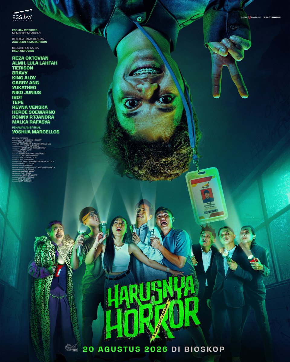 andy_ismawan's tweet photo. Poster resmi HARUSNYA HORROR.

​Tentang arwah vvibu yang terpaksa bikin kesepakatan bareng YouTuber untuk nakutin 100.000 orang.

Tayang ​20 Agustus 2026 di bioskop.

Member pada nonton hari pertama gak nih? https://t.co/hJMtJeIZ5Z