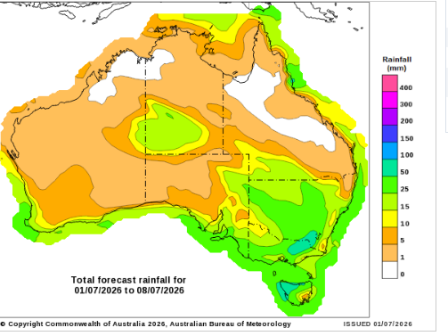 MeredithGuthr15's tweet photo. Latest @DPIRDbroadacre rainfall and soil water maps. Pemberton 482 mm, Ongerup 43 mm from 1 April to 30 June.  Generally coastal rain for the next 8 days. #climate https://t.co/54jzRHDHto