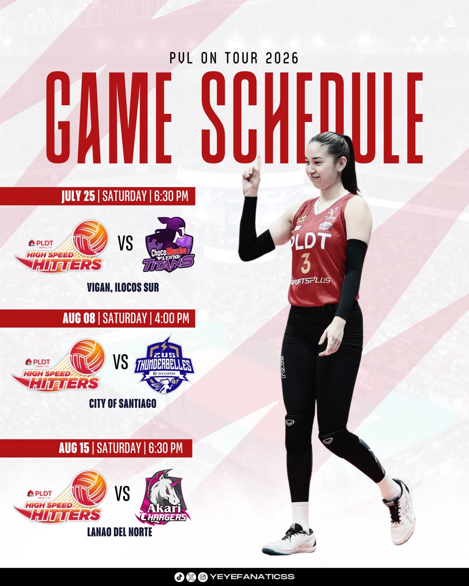 yeyefanaticss's tweet photo. July is finally here! 🥳🏐

That means PVL On Tour is just around the corner! The action starts this July 8, so don’t forget to save these dates.

Let’s support ate Mika and the team. See you on tour! ❤️‍🔥

@mikareyesss | Mika Reyes
#PVL2026 #PVLOnTour2026 https://t.co/mi178MbBIh