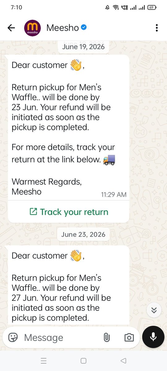 PrerakPatel90's tweet photo. @Meesho_Official Hi there..ive been using ur app frm a long time..bt really disappointed ith this order..i had size fit issue n initiated a return a month ago..it keeps postponing every week..pls take some action..@meesho_support https://t.co/y4v5ZQBGeo