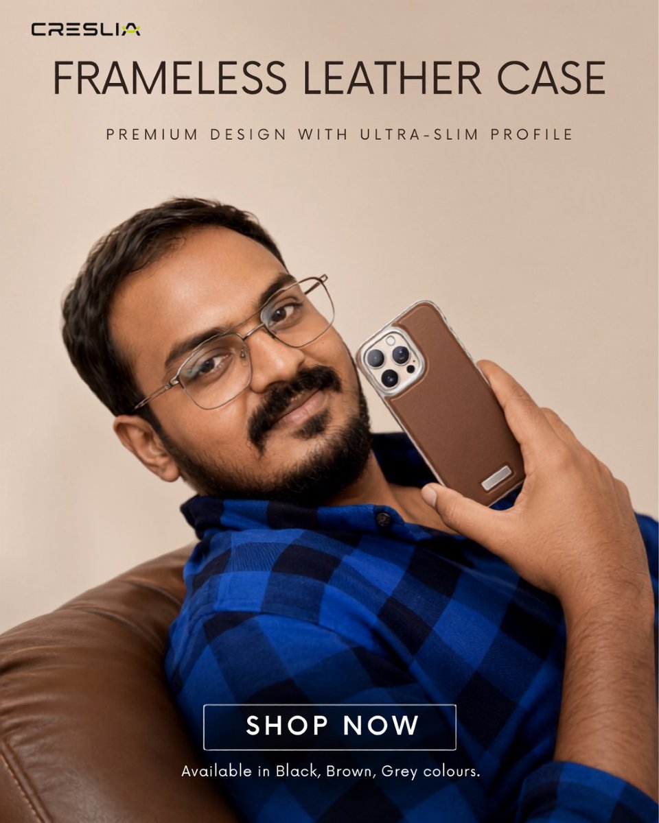 creslia_offi's tweet photo. Meet the Frameless Case. 🤎
Real leather feel, zero bulk, and a grip that feels as good as it looks. Premium protection without the premium price tag that's the Creslia way.
Available in Black, Brown, and Grey.
Shop now → https://t.co/bdWYPpvd1U
#creslia #iPhonecase #designerphonecase #phoneaccessories #applestyle #phonestagram #techstyle