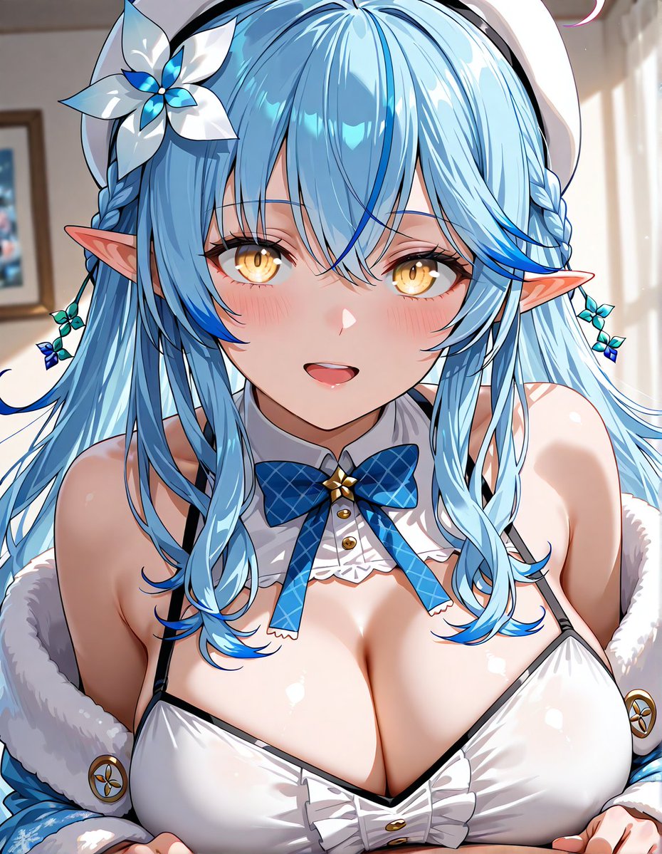 Zaole_ai's tweet photo. お昼は元気のでるおまじない！
男のひとって近くによって見つめられると元気が出るんでしょー？　ねぇ知ってた？　それ、逆もなんだよ…　

ホロライブ Hololive
雪花ラミィ yukihana lamy
SFW. No nudity, no suggestive intent.
#AIイラスト https://t.co/2XxvBqYc8T