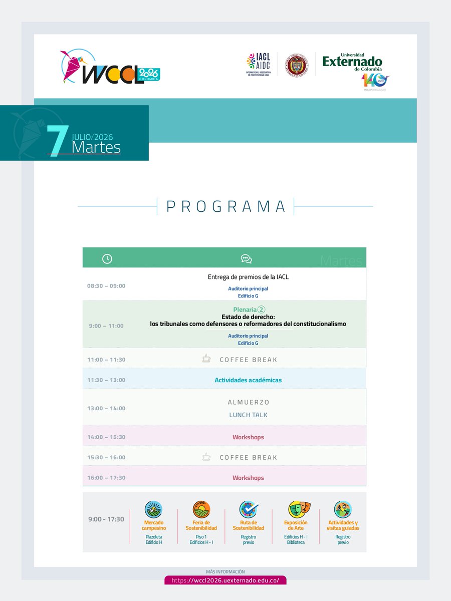 HernandoParraN's tweet photo. @UExternado se convertirá, del 6 al 10 de julio, en el epicentro jurídico global, al recibir a los constitucionalistas más importantes del mundo en el Congreso Mundial de Derecho Constitucional 2026. Será un honor abrir nuestras puertas a esta conversación. https://t.co/1xIeXaOJQq