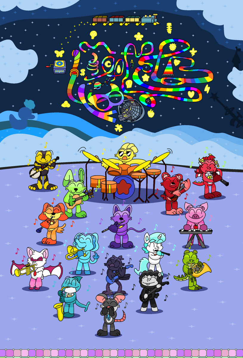 buado_aaro49487's tweet photo. Touille- Harmonica

Maggie- Saxophone

Baba- Bass Guitar

Poe- Electric Guitar

Rabie- Trumpet

Alister- Horn

Crafty- Ewi

Bubba- Trombone

Dogday- Clarinet

Catnap- Flute

Piggy- Synthesizer

Bobby- Violin

Hoppy- Guitar

Icky- Banjo

Simon- Oboe

Kickin- Drums https://t.co/REaKeFRkRf