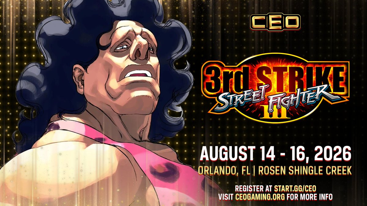 CEOGaming's tweet photo. 3rd Strike at #CEO2026 is on its way to surpassing last year's entrant numbers as we work even closer with Community Members to make this our biggest one yet!

https://t.co/3wOwze72aB to register before our standard registration ends on July 12th and save some dollars. https://t.co/1gMpHHtFiu