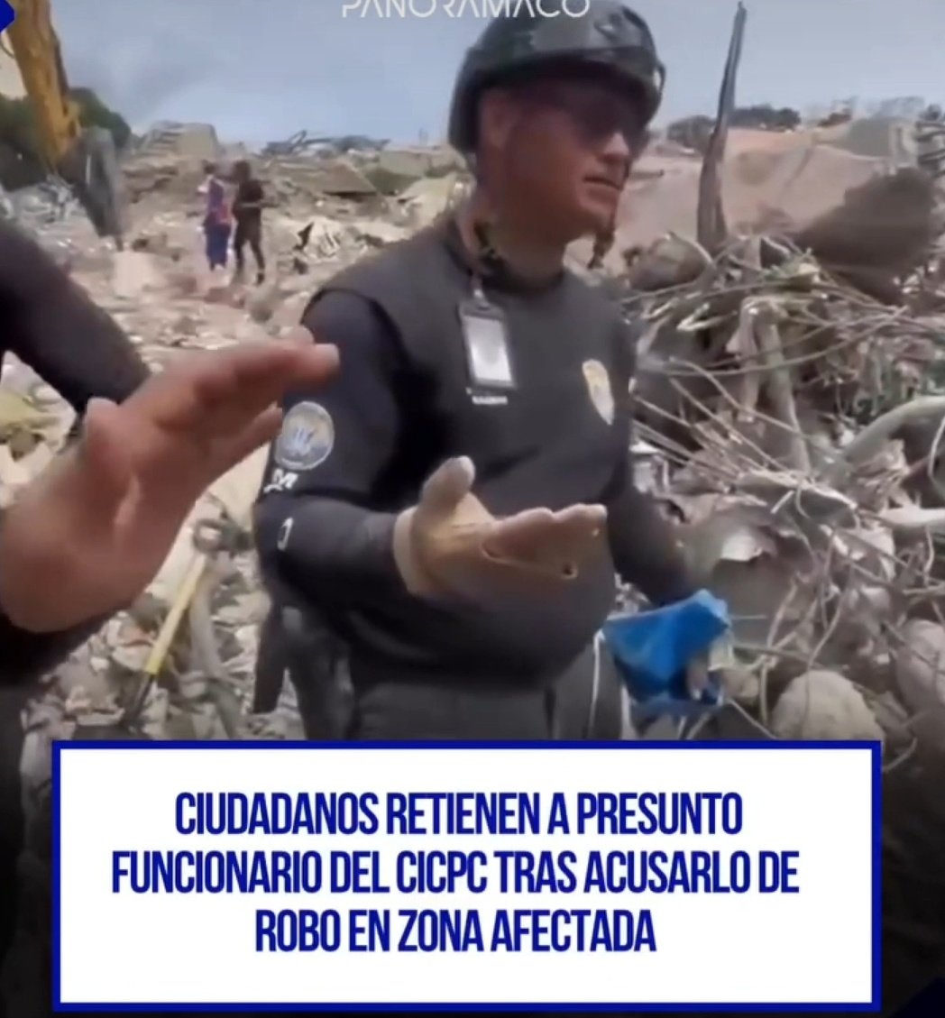 AlemCorreia2's tweet photo. La descomposición de las #FFAA #POLICIAS #CICPC es realmente vergonzoso
Mientras miles de civiles ayudan con los rescates de vidas bajo los escombros, los uniformados se dedican a ROBAR https://t.co/L4ymmCQBqI