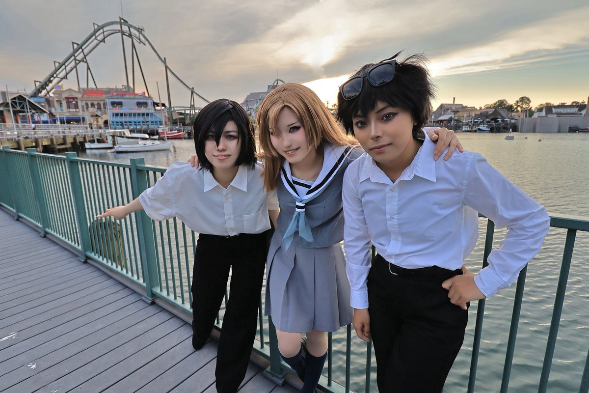 Panda_Mame25's tweet photo. ※Cosplay / DC

✼••┈┈┈┈┈┈••✼••┈┈┈┈┈┈┈✼••

                      萩原姉弟×松田

✼••┈┈┈┈┈┈••✼••┈┈┈┈┈┈┈✼••

ユニバで出会った尊い萩原姉弟とのお写真ほんまに尊くって好きですね(๑•̀ㅁ•́ฅ✨
ﾁﾊﾔ：@gray28_kaiiii 
ｹﾝｼﾞ：@EcRBzubaKW777 https://t.co/AMpSP8ZHsi