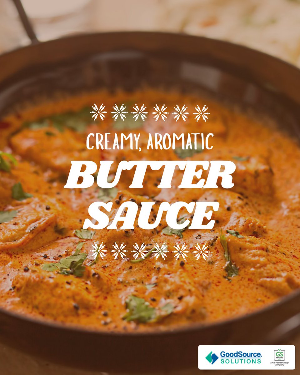 GoodSourceInc's tweet photo. Bring creamy, vibrant flavors to your menu with our Indian-Inspired butter sauce. Crafted with a smooth, velvety texture and a balanced blend of warm spices, this versatile sauce delivers authentic flavor with minimal preparation. https://t.co/vGGxL6E4zz