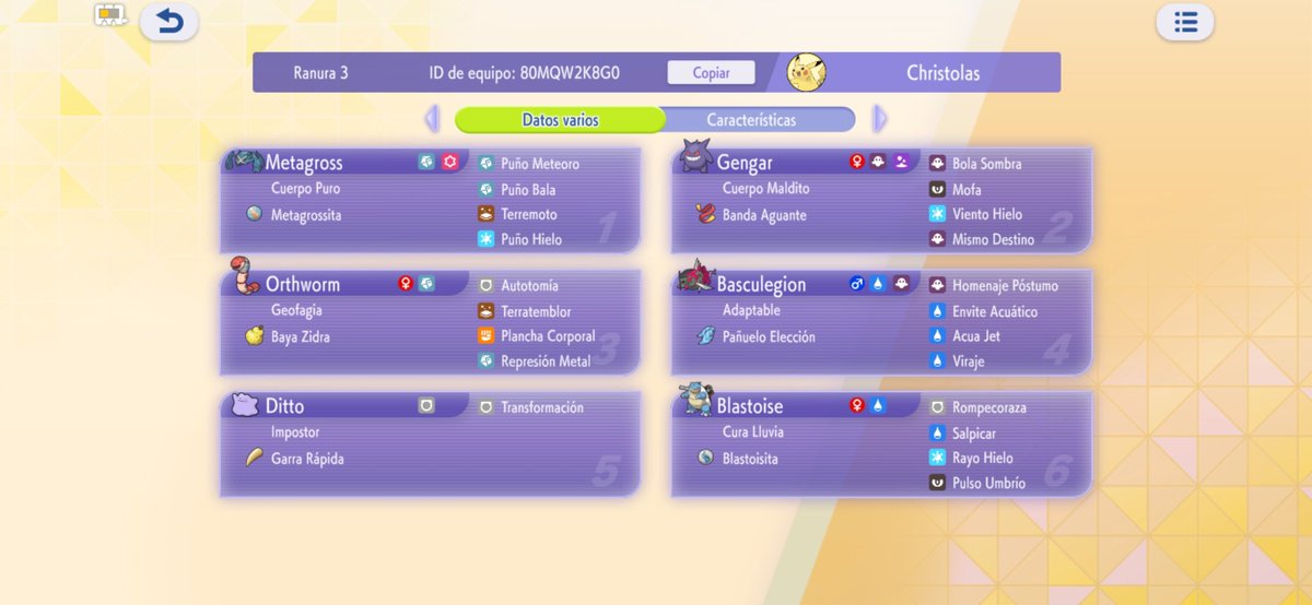 Christolasrez's tweet photo. 🔽Al fin un equipo que puede derrotar al top 5 en Singles Pokémon Champions. 🔽

Os dejo en el hilo como lo uso y porqué Orthworm es clave, así como Ditto garra rápida. https://t.co/A4J3m1n8ky