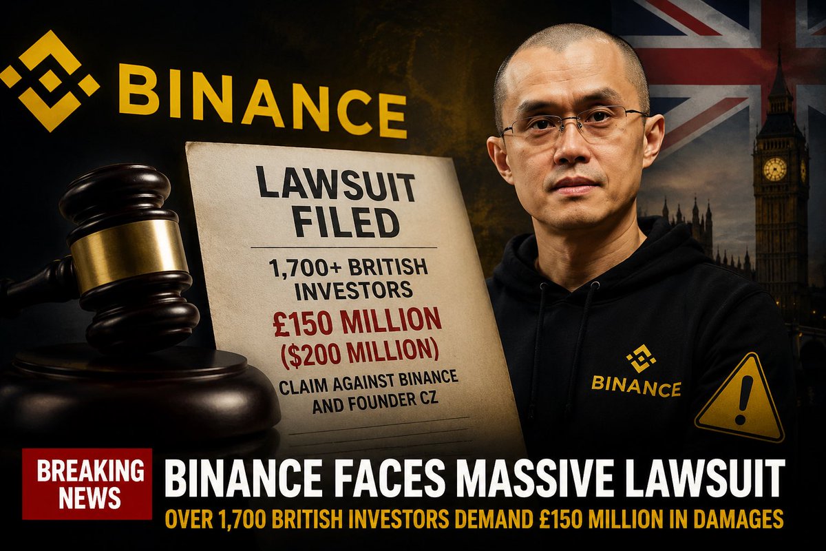 Mkmaly_'s tweet photo. عاجل 🚨🚨🚨🚨🚨🚨

فضيحة قانونية تهز منصة Binance في بريطانيا.. ودعوى بمئات الملايين ضد المنصة ومؤسسها تشانغ بينغ تشاو 

أكثر من 1,700 مستثمر بريطاني رفعوا دعوى جماعية أمام محكمة لندن ضد بينانس ومؤسسها تشانغ بينغ تشاو مطالبين بتعويضات لا تقل عن 150 مليون جنيه إسترليني

ولكن ما هي الاسباب ؟

بحسب الدعوى، فإن بينانس روّجت لمنتجات استثمارية شديدة الخطورة، مثل التداول بالرافعة المالية العالية و العملات Memecoin الاحتيالية ، وأتاحت بيعها للمستثمرين في بريطانيا دون الحصول على التراخيص المطلوبة