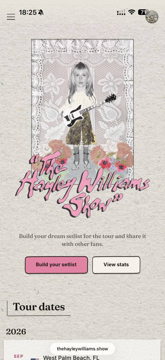 itsvictoryall's tweet photo. i think i’m ready to share that i’ve been working on a website that lets us build our dream setlists for THWS since it’s been announced 🫣 this is just a preview with fake data but I can’t wait to finish it and share it with y’all ✨🩷 https://t.co/aWqgfRc3D8