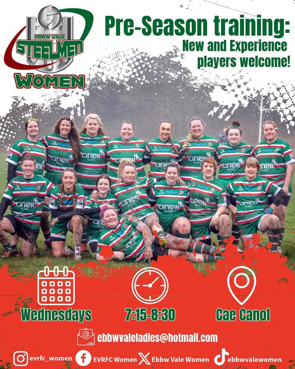 EbbwLadies's tweet photo. Pre season is in full swing! Don't miss out, pop along meet the Ladies and give it a go.
Get in touch today https://t.co/QhV3tUVlo9