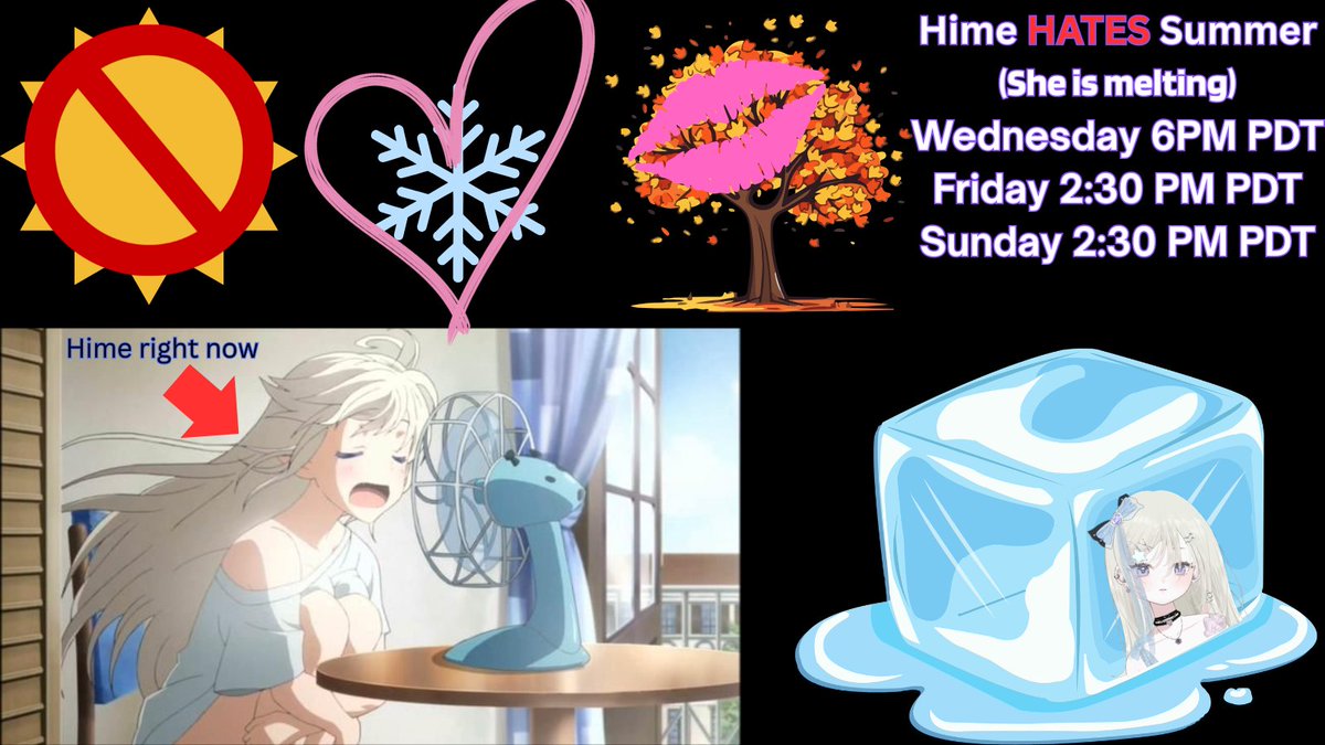 Dengekichan's tweet photo. Here is my schedule for the week !! 
  
    - Wednesday 6 pm pdt
      - Friday 2 30 pm pdt
         - Sunday 2 30 pm PDT 
Thank you everyone I hope to see you there :3 https://t.co/4y0089bkRQ