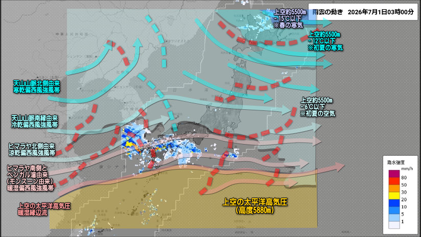 偏西風の性質と位置や蛇行・・・まさに空模様の骨格ですよね。