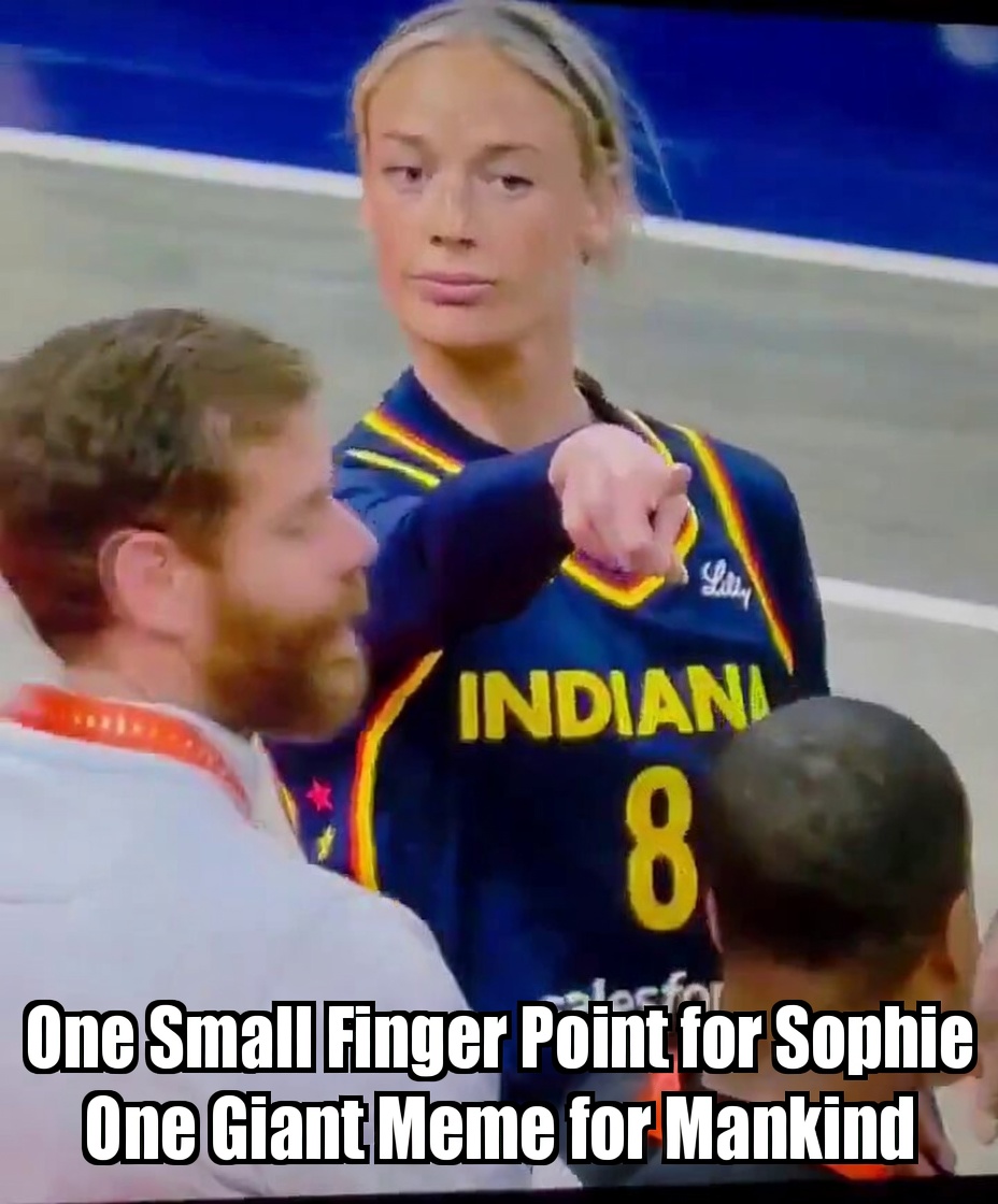 tracy_lynnee's tweet photo. One Small Finger Point for Sophie...
One Giant Meme for Mankind...
#Sophie_Cunningham #wnba #WNBAOfficiating #WNBARefs https://t.co/0kWuQ0jSVr