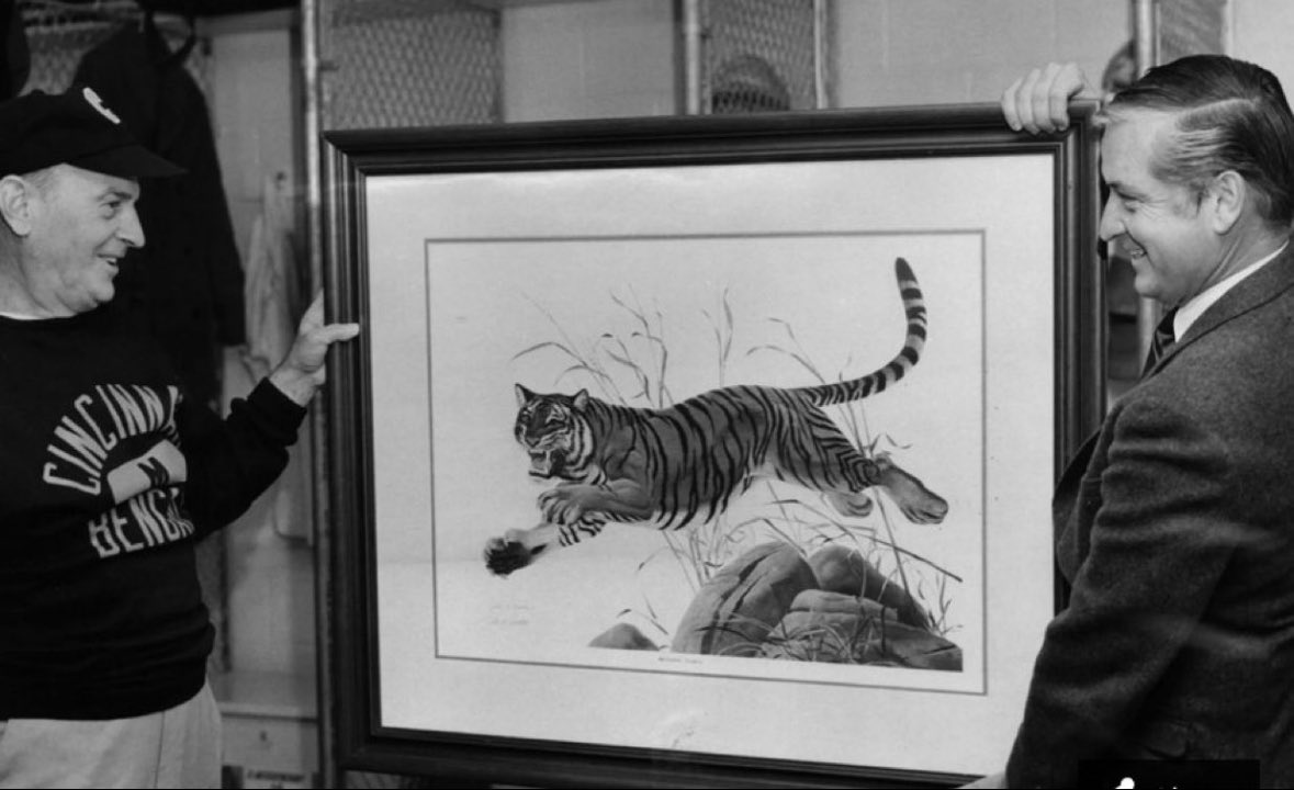 kidraydc's tweet photo. @Kepert14 @TylerMeinerding The @bengals Leaping Tiger is based on this piece given to Paul Brown when the team was established. 

Time for #bengals to Take The Leap and bring it back! https://t.co/0TwgAa5Orp