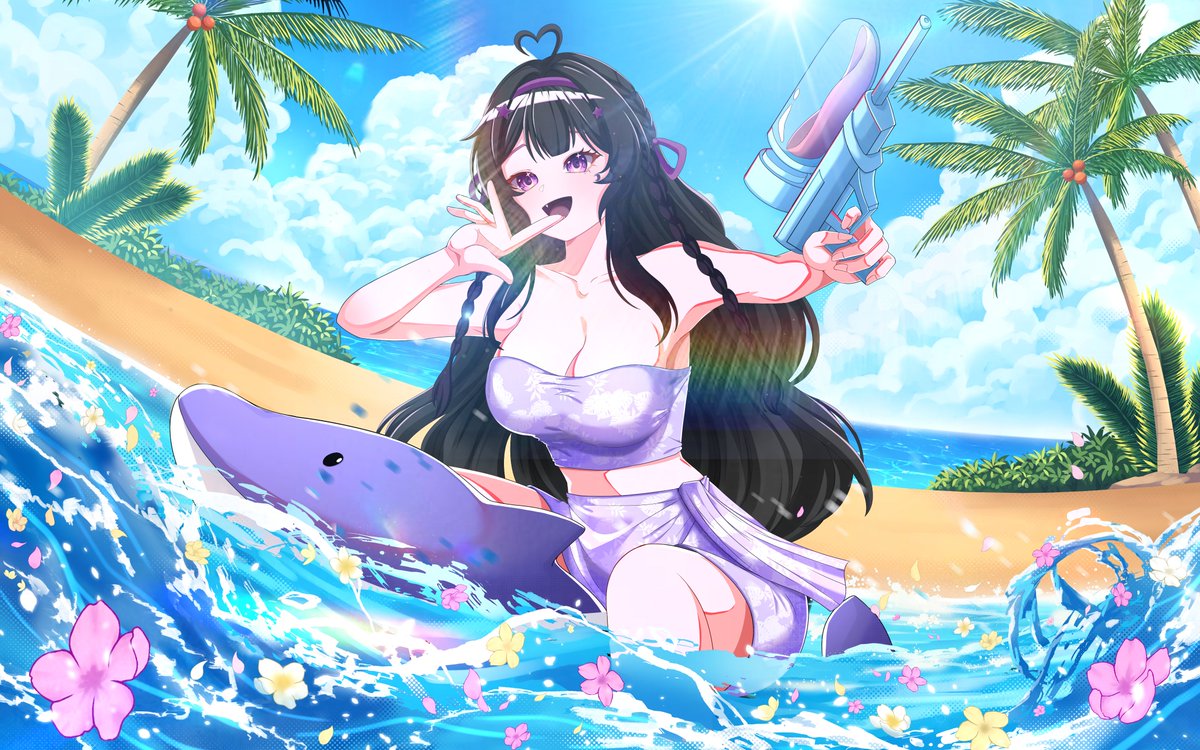 Leoraci_'s tweet photo. Recently won an art raffle from the fabulous @kinatarts for the new OC Summer artwork! They were extremely communicative and super sweet during the customization process! 

Side note! Your Gremlin Girly will be going live later playing League, looking forward to seeing you! https://t.co/GwIEKjlGAR