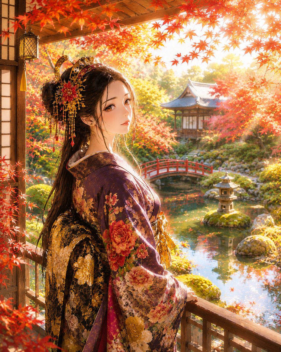 Jun777note's tweet photo. 秋の庭園。
紅葉に彩られた景色の中で、静かな時間がゆっくりと流れていく。🍁✨
An Autumn Garden.
Amid the colors of falling leaves, time flows gently in quiet beauty. 🍁✨ https://t.co/XK24pFI6RA