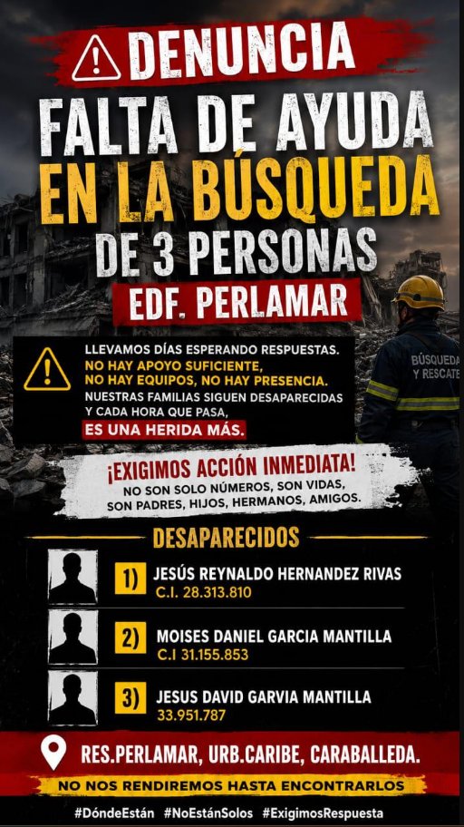 Danielc_m's tweet photo. @DIFUNDELOYA Por favor difunde también que se necesita más gente y maquinarias en el Edif Perlamar en Caribe. Desde hace días se pide ayuda.
@DIFUNDELOYA https://t.co/mJwHSAWRlG