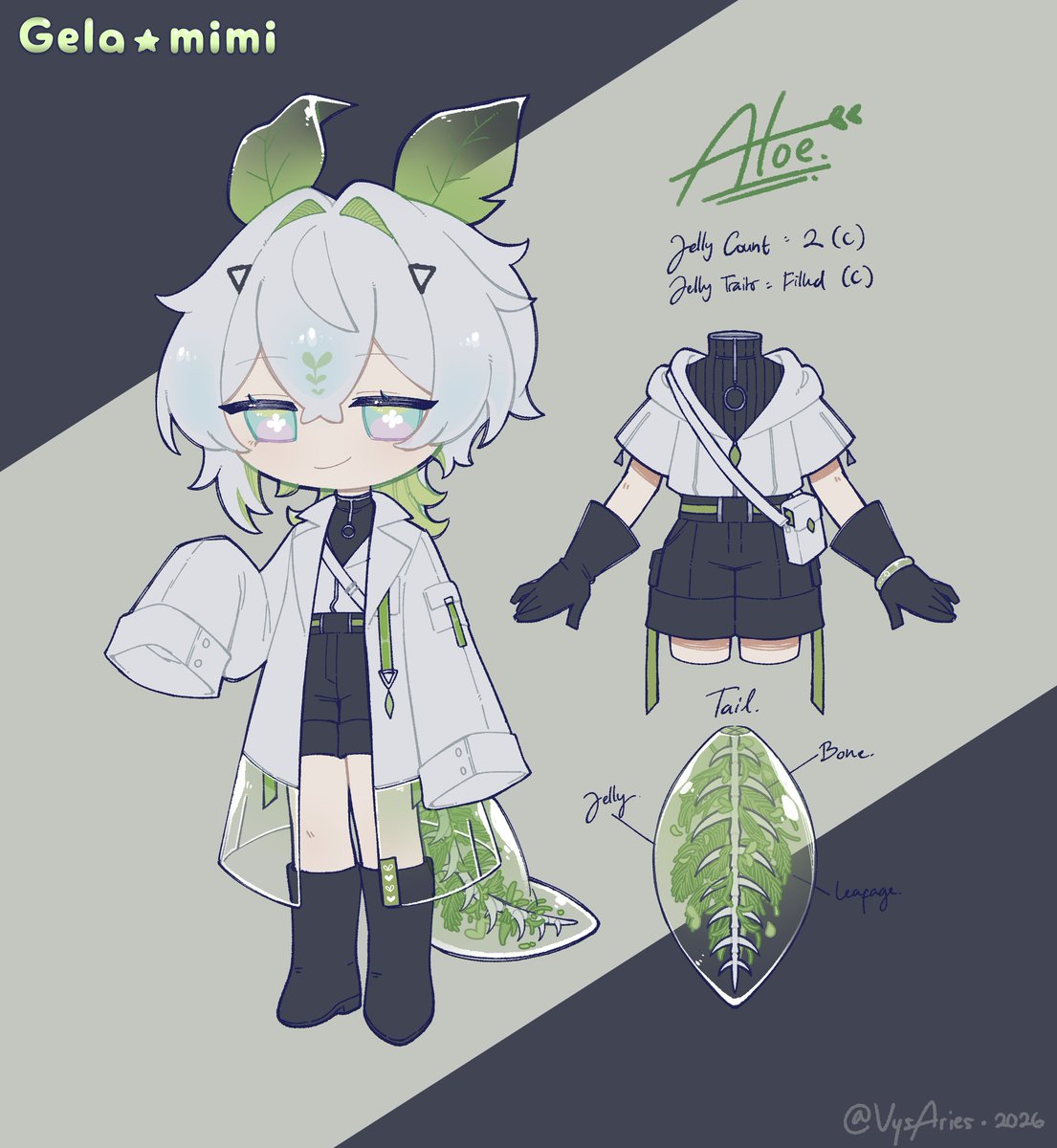 VysAries's tweet photo. Design for wife 🌿🍮@shxuwo
Working on closed species based on jellies together &amp; this is the teaser/mascot 🌱 https://t.co/96C6X3w60D