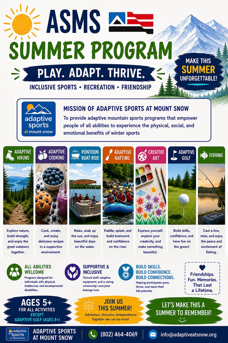 adaptiveatsnow's tweet photo. Look what’s happening this summer at Adaptive Sports   At Mount Snow this summer! Visit https://t.co/FS9snoFfhZ to learn more! Hope to see you there:) https://t.co/xrTPT9yXui