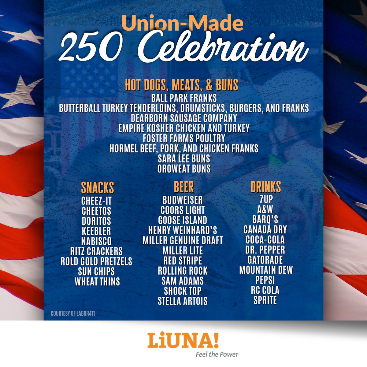 LiUNA829's tweet photo. This Independence Day, make your celebration count by choosing #UnionMade products. It's a simple way to support the workers who help keep America moving.
#LIUNA #BuyUnion #FeelThePower https://t.co/7atKpQfMmg