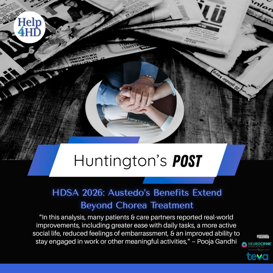 Help4HDI's tweet photo. Find details on the Huntington's Post about the real-world data presented at the HDSA Conference 2026! #HuntingtonsDisease #Chorea #HDSymptom

Read more: https://t.co/4QwOP5qC0N https://t.co/wz0V3hrPKN