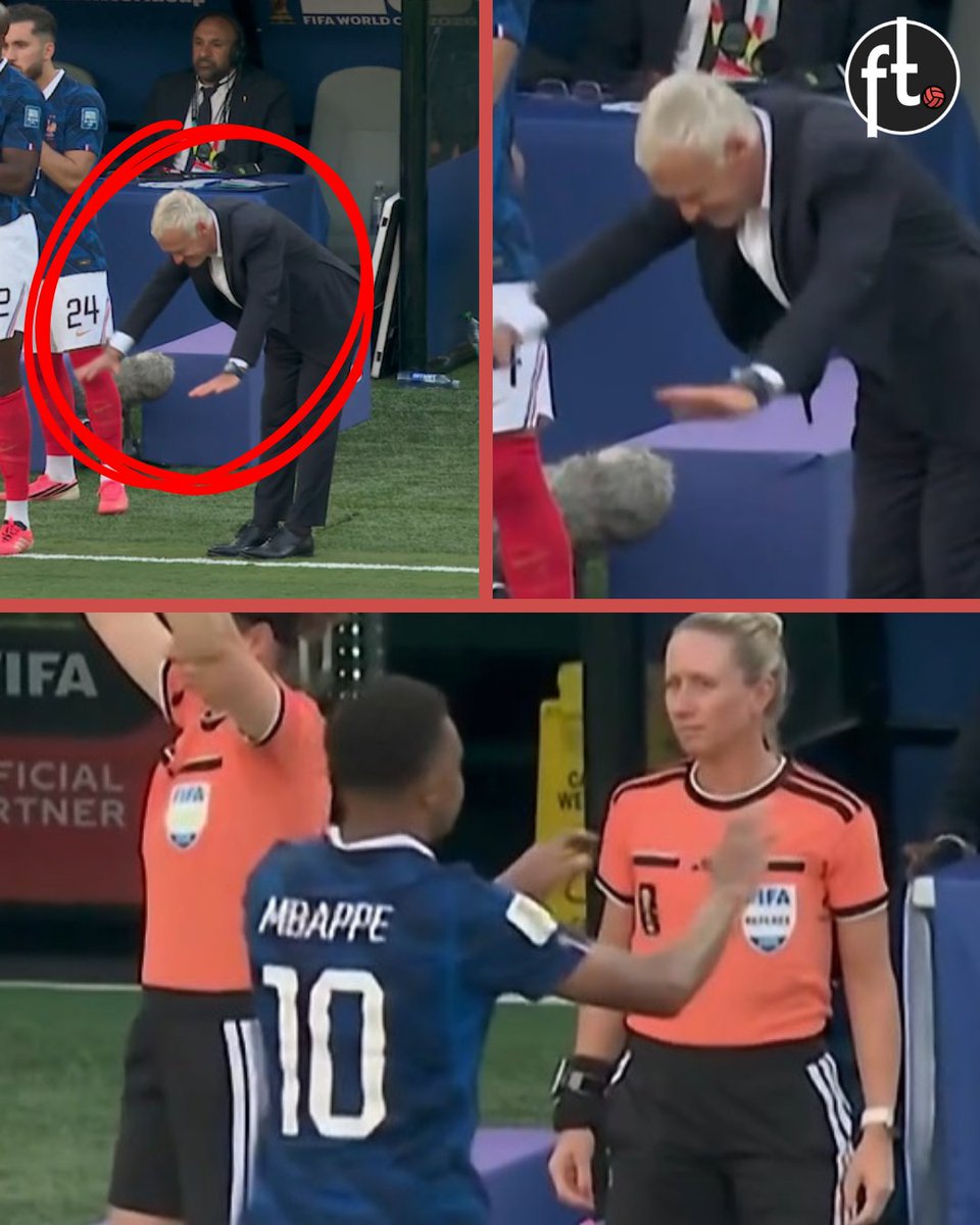 Footballtweet's tweet photo. The relationship of Didier Deschamps and Kylian Mbappé. 🇫🇷❤️

As Mbappé came off, Deschamps bowed to his greatness — a manager showing pure appreciation for his star man.

Another World Cup masterclass from the French sensation, and another reminder that we are watching one of the greats. 👏