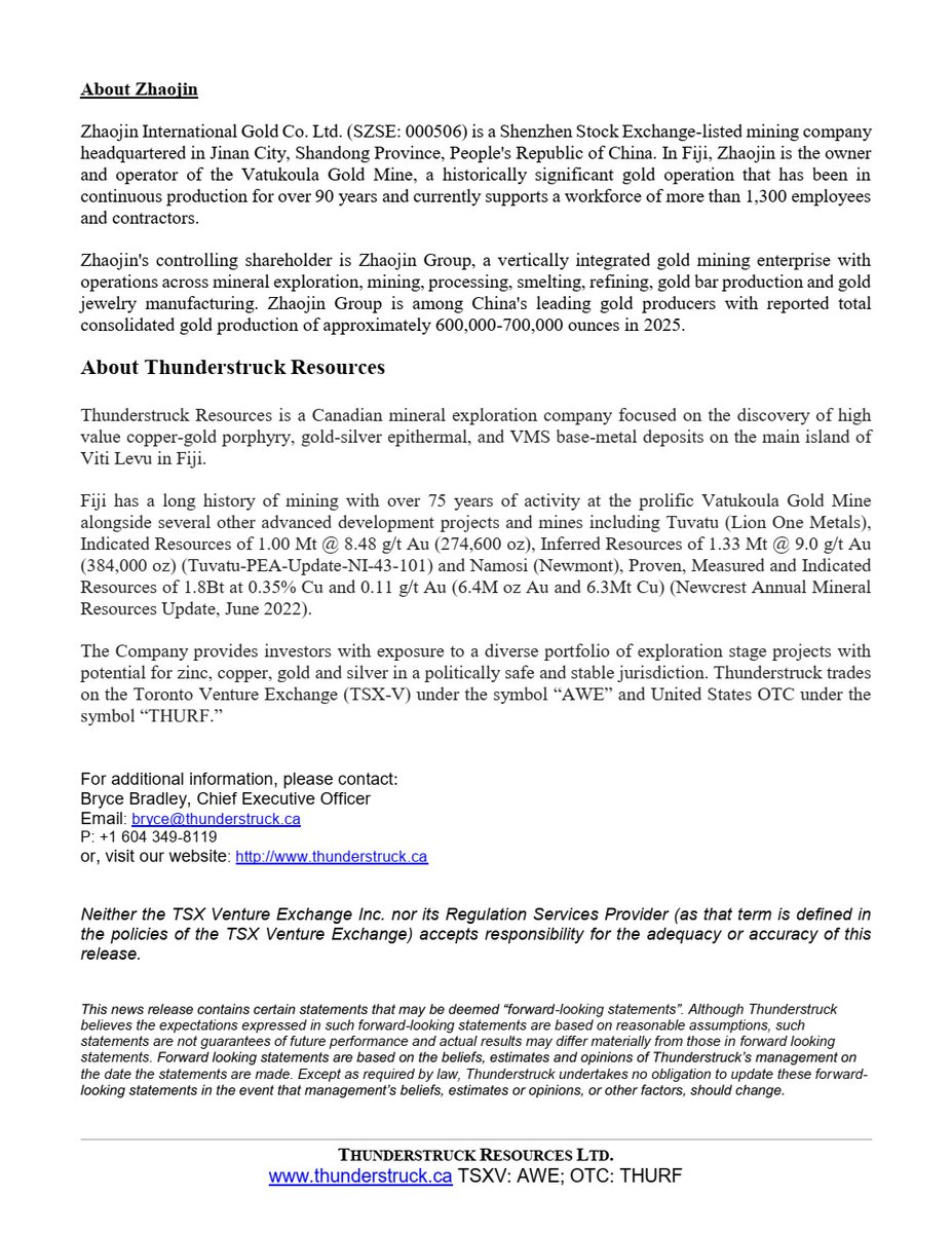 AWETSXV's tweet photo. Thunderstruck is pleased to welcome Mr. Tang to our Board of Directors and Mr. Chen as the leader of our technical team. 
#ThunderstruckResources #Fiji #MineralExploration#CorporateLeadership #ShareholderValue https://t.co/NxBH1wiNX8