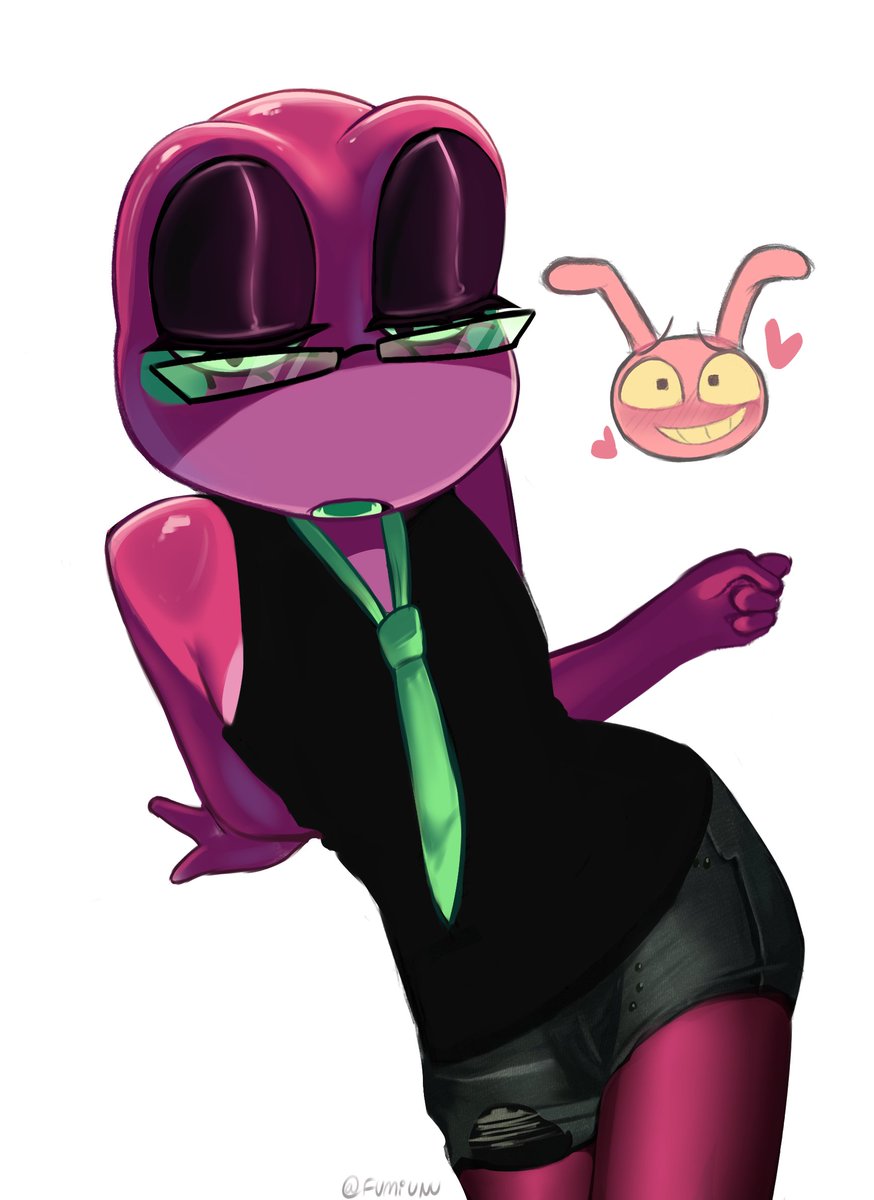 fumiunu's tweet photo. diseño de @dodoLOVESshrimp 
#tadc #ribbit #evilribbit https://t.co/di9S9rdfHq