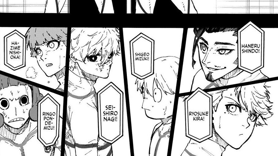 esteleviole's tweet photo. I’m sad Shigeo is most likely destined to be written out of the story eventually 😪 I honestly don’t really care about Haneru or Kira but I would like to see Nishioka do at least one cool thing before leaving the story as well https://t.co/3JY8iLWAF1