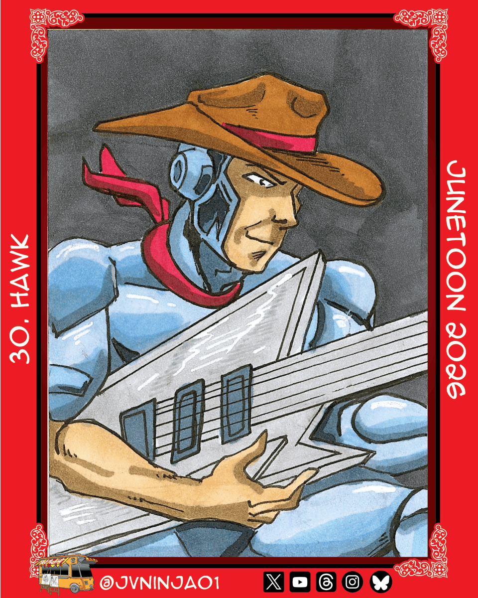 jvninja01's tweet photo. That's All Folks. Day 30 for Hawk I went with Silver Hawks, Bluegrass. Its been fun, was everyone able to keep up. Special Thanks to @haroartist for all the had work and to the #ArtHomies for the work they did! #junetoon2026 #junetoon https://t.co/Yf9NtGLqW6