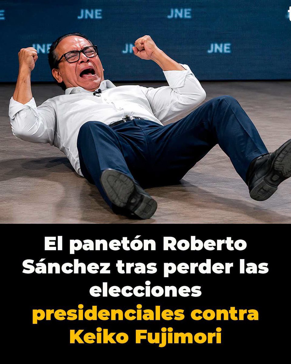 fueraodebrecht's tweet photo. El panetón @_RobertoSanchez tras perder las elecciones presidenciales contra @KeikoFujimori https://t.co/8dWd7wToBe