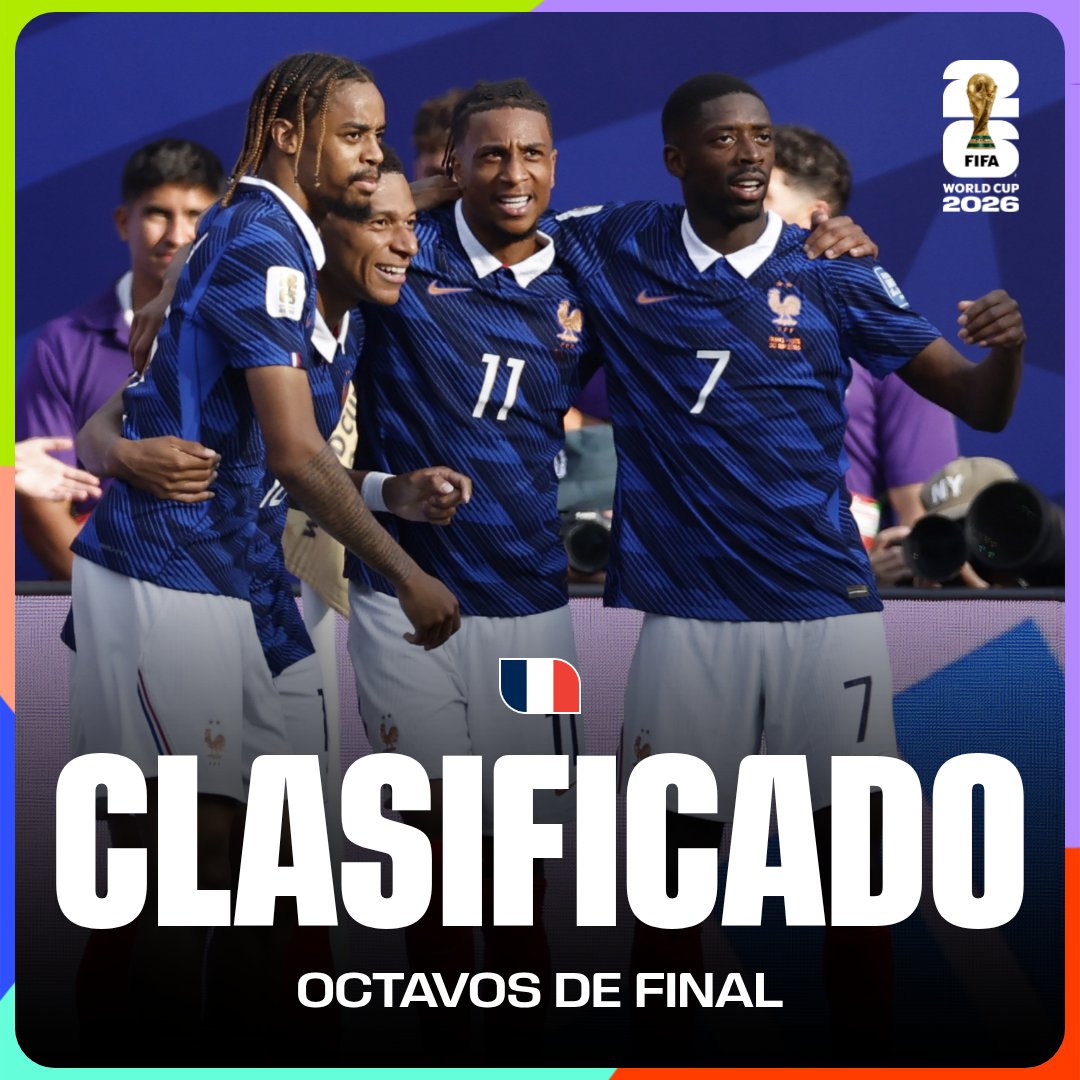 fifaworldcup_es's tweet photo. ¡Francia pasa a Octavos y le espera Paraguay! 👊

#CopaMundialFIFA