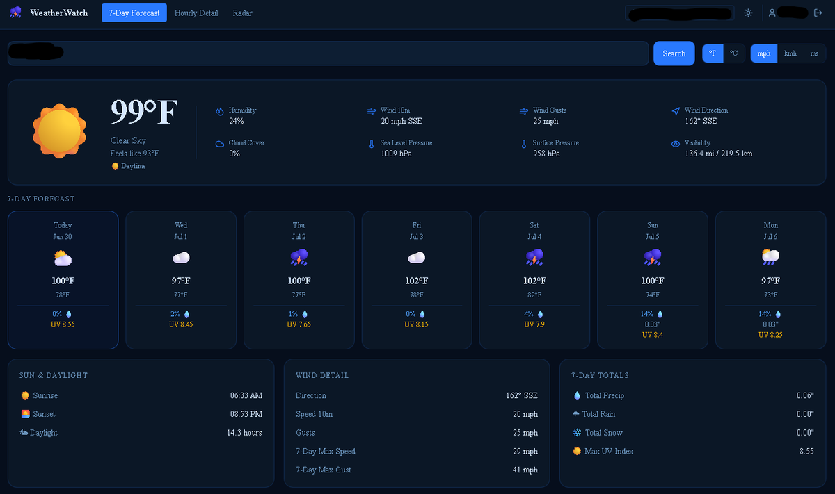 6ixxFN's tweet photo. I am making a PWYW weather web app. No ads, but if you appreciate the idea and the application and want to support the deployment of it on a working domain any contributions are greatly appreciated. I am a solo developer. 👇 #webdev #webdevelopment #coding #webdevproject #wip https://t.co/tHjHpGRTuH