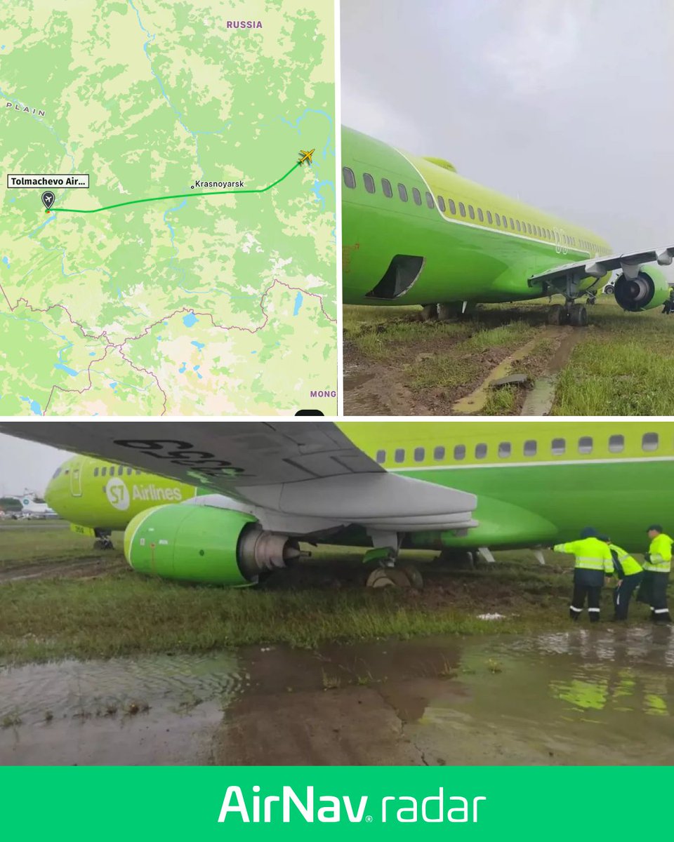 ⚠️ S7 Airlines Boeing 737-800 Runs Off Runway After Landing in