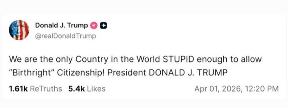 aintscarylarry's tweet photo. trump thinks it’s STUPID that the Supreme Court ruled that four of his children don’t have to be deported. Allow me to fix it for him: We are the only country in the world STUPID enough to allow a rapist, convicted felon, and child-raping pedophile to become president. https://t.co/4xPBIQxBrH