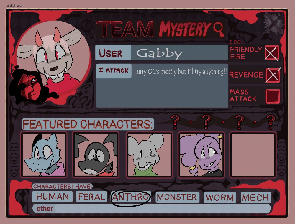 GayPlagueDoc's tweet photo. Art fight card!! https://t.co/hVa1bwgJYh